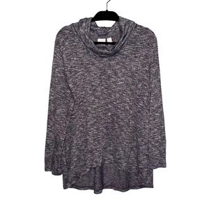 Chico's Heathered Gray Cowl Neck Sweater